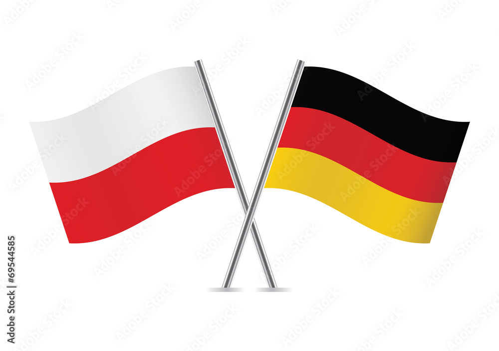 Polish and German flags. Vector illustration. Polish and German flags. Vector illustration.
