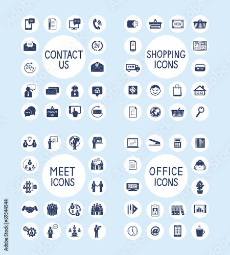 Internet Business Office and Shopping Icons Set