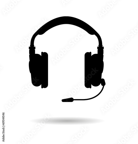 silhouette headset with shadow