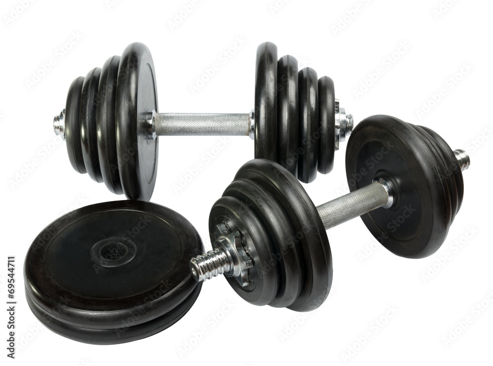 Fototapeta premium Exercise hand weights isolated on a white background