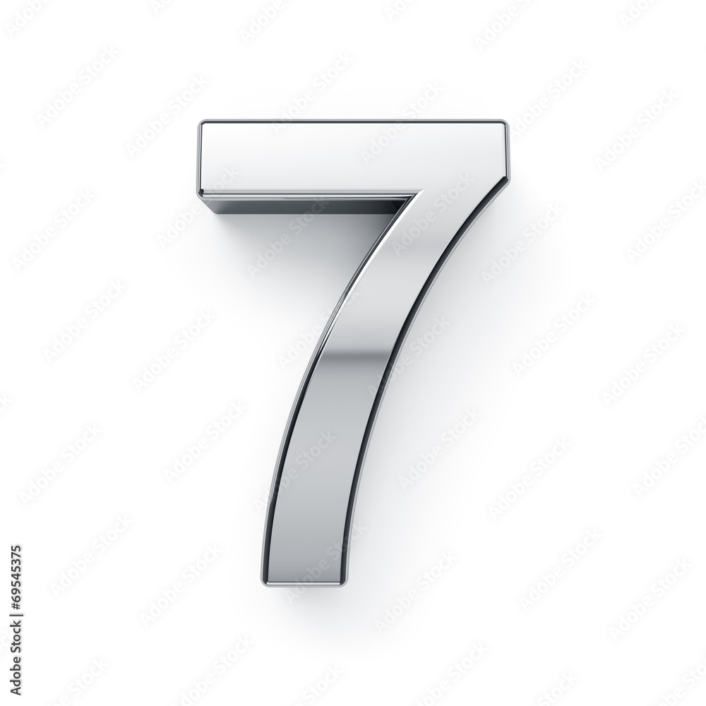 3d render of metalic digit simbol - 7 3d render of metalic digit simbol - 7