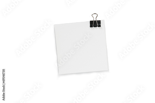 papierblock mit papierklemme; notizzettel büroklammer, quadrat