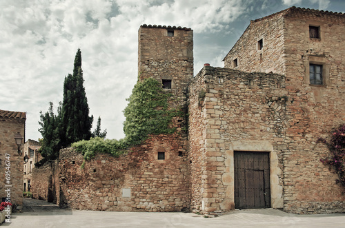 Medieval town  Peratallada in Catalonia, Spain photo