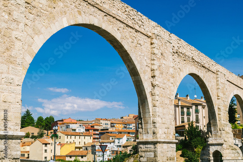 Los Arcos Aqueduct in Teruel Old Town  Aragon  Spain