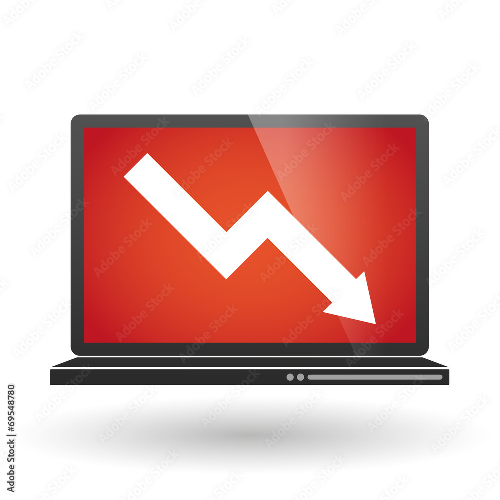 Laptop with a graph Laptop with a graph