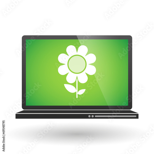 Fototapeta Naklejka Na Ścianę i Meble -  Laptop with a flower