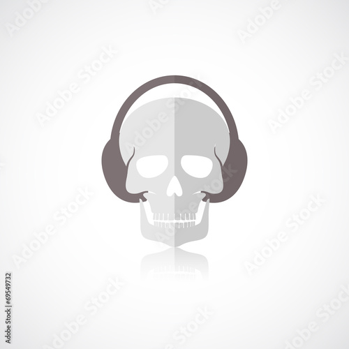 Skull with headphones icon