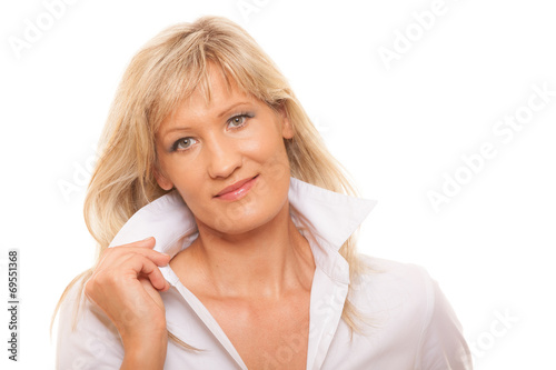 Portrait mature business woman isolated