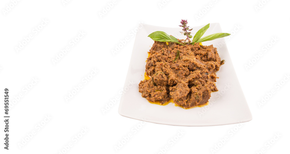Malay Beef Rendang Dish Malay Beef Rendang Dish