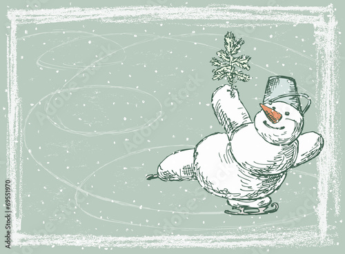 skating snowman