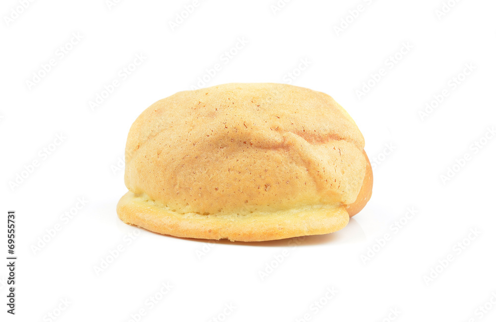 butter bread on white background butter bread on white background