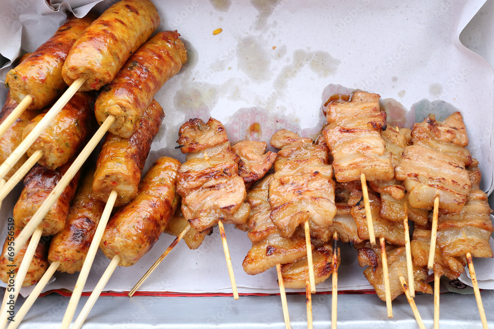 grilled pork and sausage