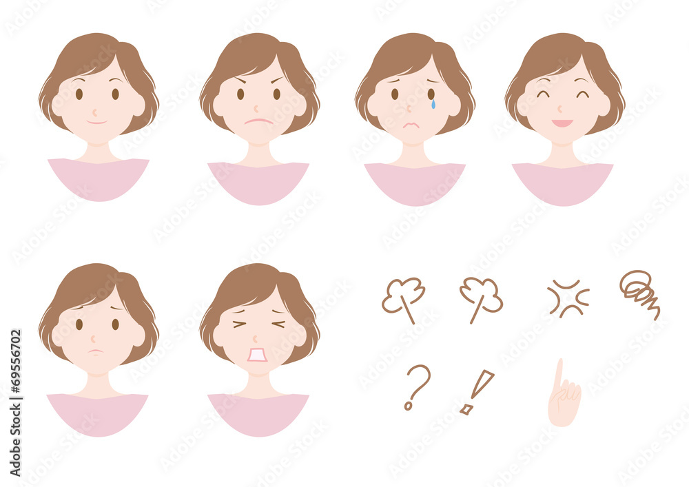 女性 表情 アイコン 女性 表情 アイコン