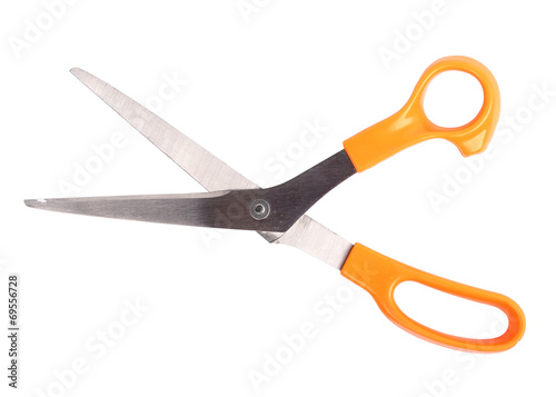 orange scissors isolated
