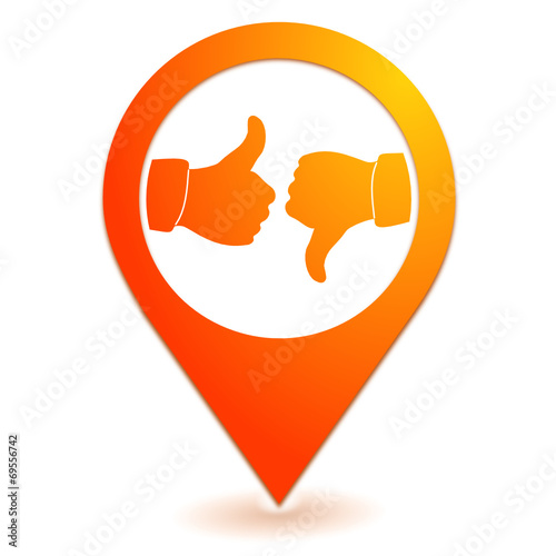 satisfaction sur symbole localisation orange