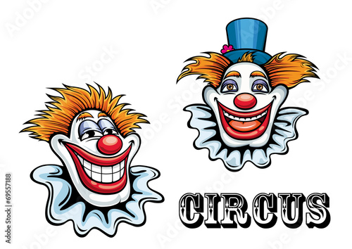 Circus cartoon clowns characters