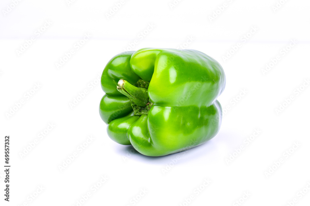 green paprika on a white screen green paprika on a white screen