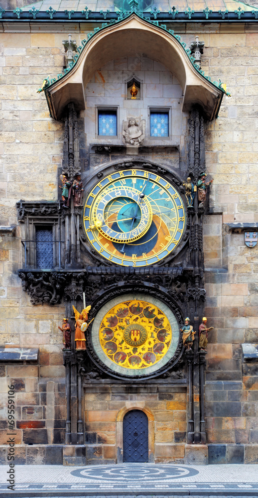 Fototapeta premium Praski zegar astronomiczny (Orloj) na Starym Mieście w Pradze