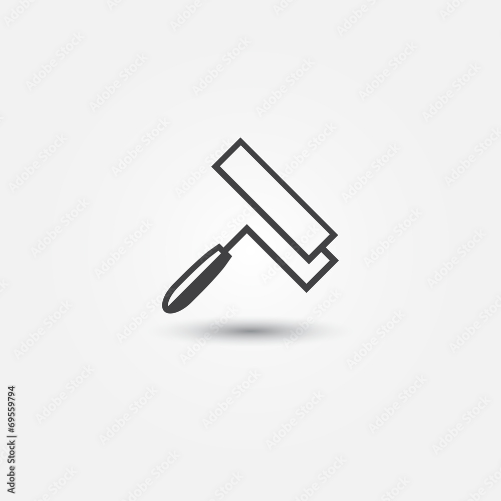 Paint roller icon - vector abstract symbol