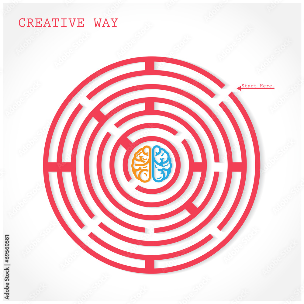Creative circle maze way concept Creative circle maze way concept