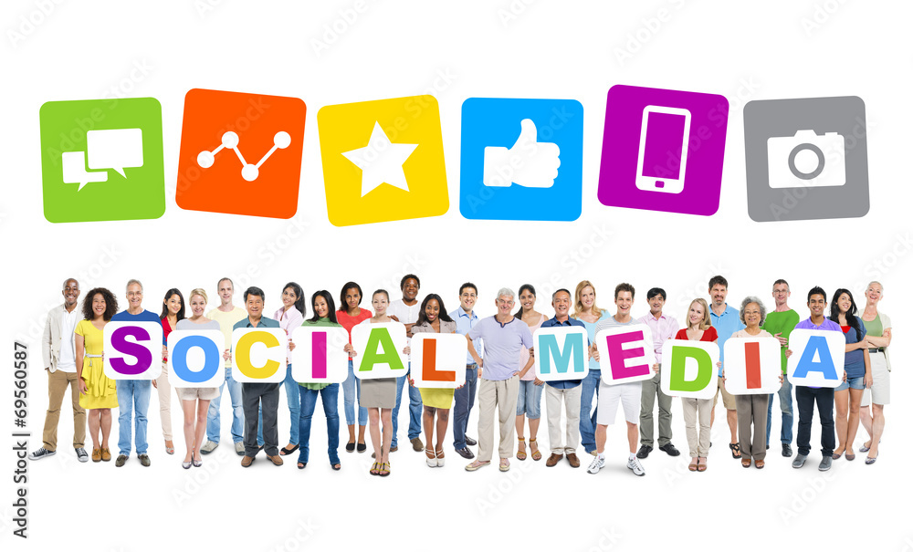 Group Of People Holding Letters Social Media