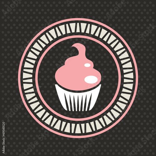 Retro cupcake and bakery label