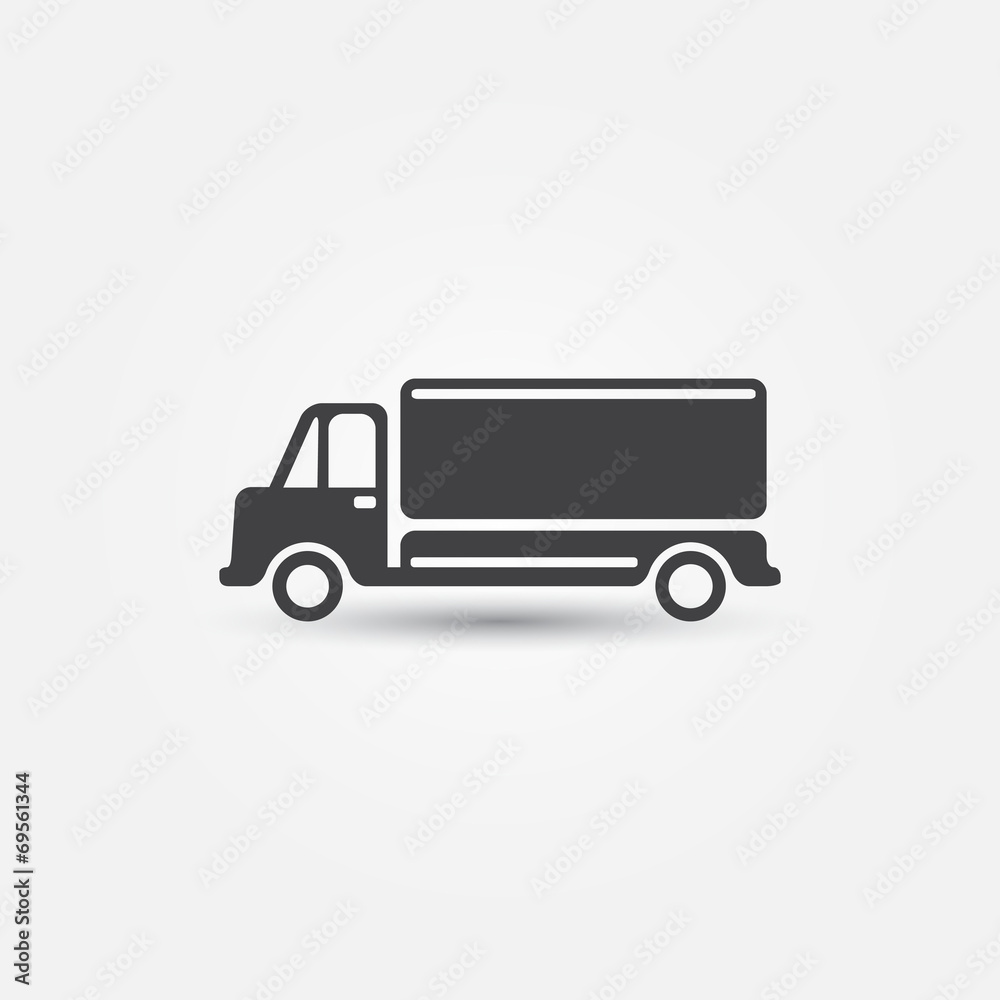 Vector car truck icon - simple transportation symbol