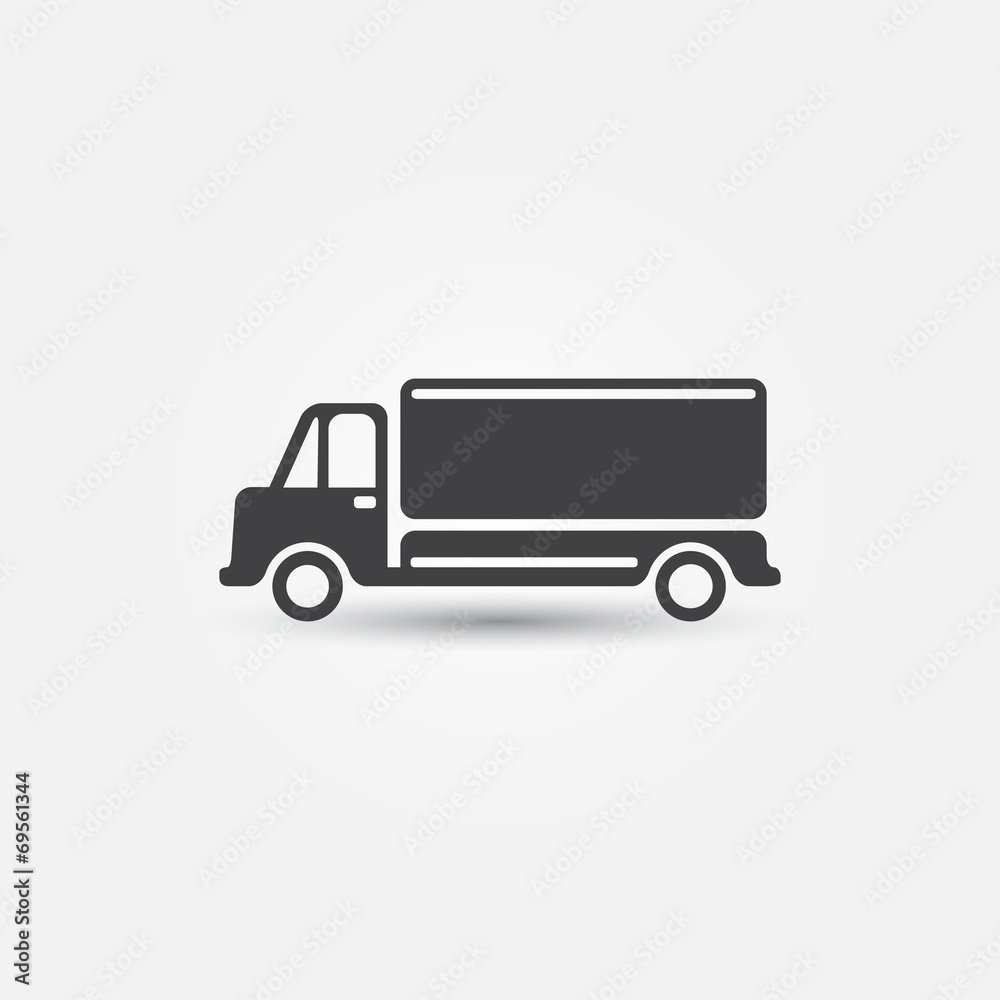 Vector car truck icon - simple transportation symbol Vector car truck icon - simple transportation symbol