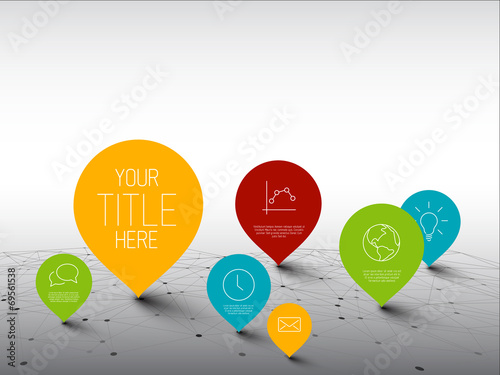 Infographic Template with pointers on a big network