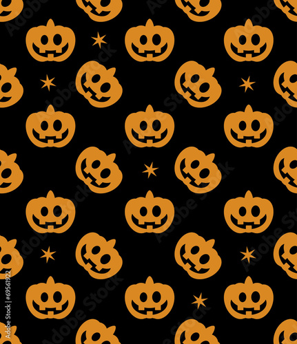 Seamless pattern of Halloween pumpkins