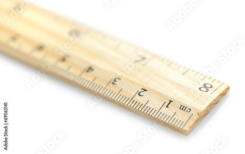 Wooden ruler close-up