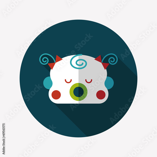 baby gril flat icon with long shadow
