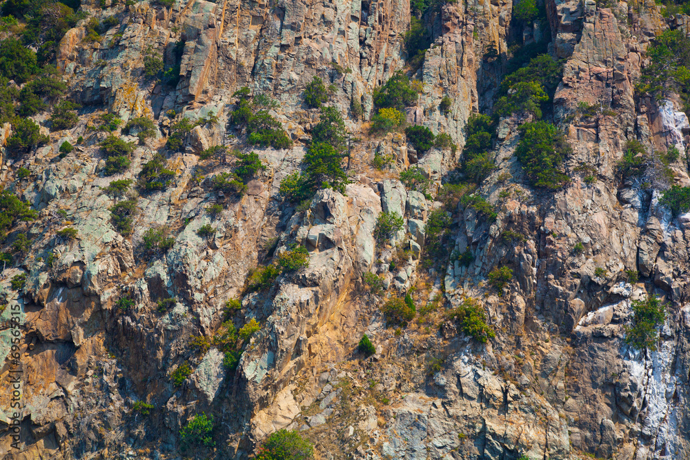 Bear Mountain closeup. Crimea. The texture of the rock