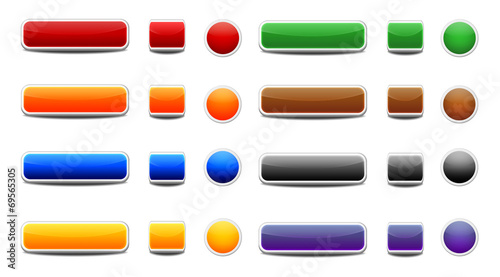 Set of colored web buttons