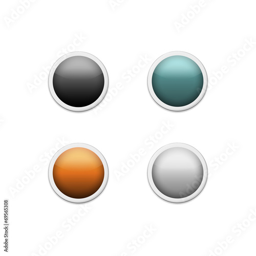 Set of colored round buttons