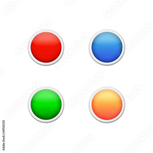 Set of colored round buttons