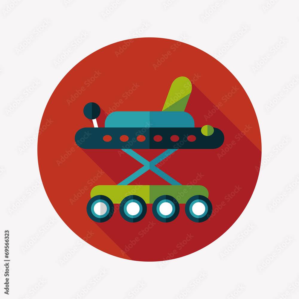 Baby walker flat icon with long shadow,eps10 Baby walker flat icon with long shadow,eps10