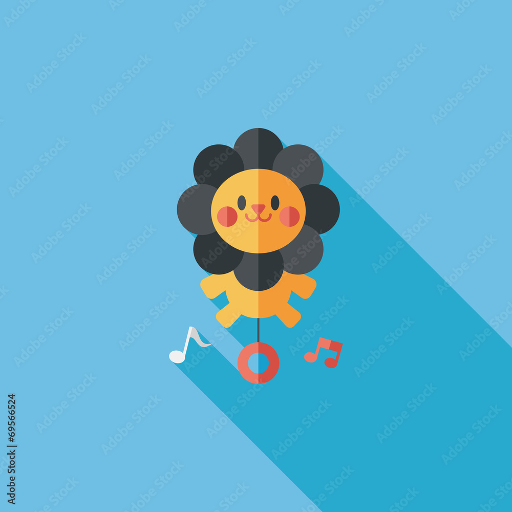 lion toy flat icon with long shadow,eps10 lion toy flat icon with long shadow,eps10