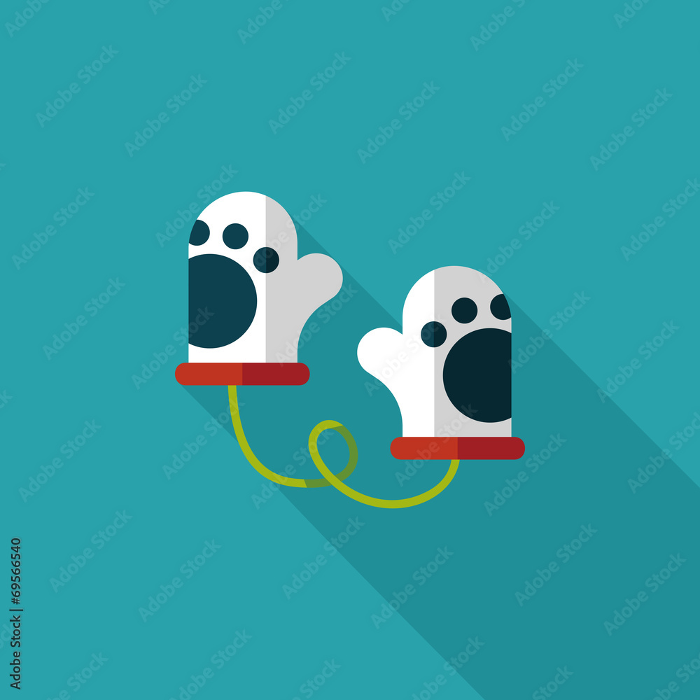 baby Gloves flat icon with long shadow,eps10 baby Gloves flat icon with long shadow,eps10