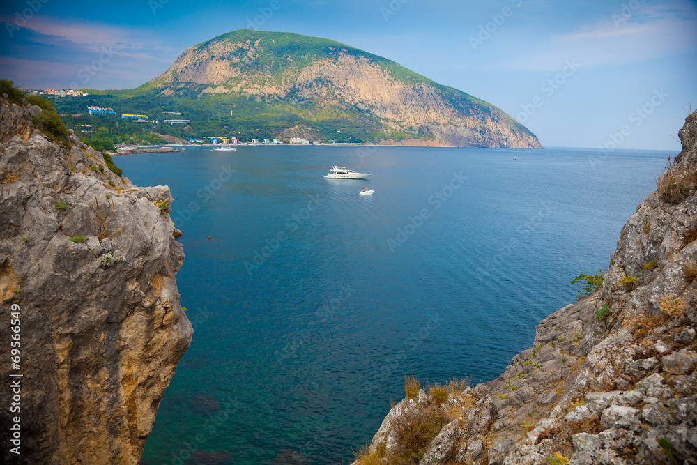 Black Sea, Bear Mountain, Crimea, Gursuf, Russia Black Sea, Bear Mountain, Crimea, Gursuf, Russia