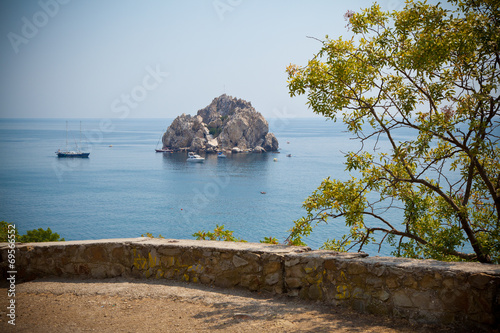 Adalary rocks in the Black Sea, Crimea, Gursuf, Russia photo