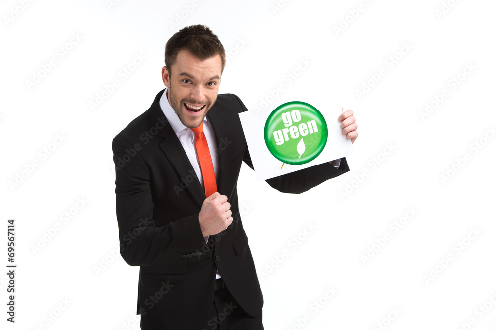 picture of young happy man on white background. picture of young happy man on white background.