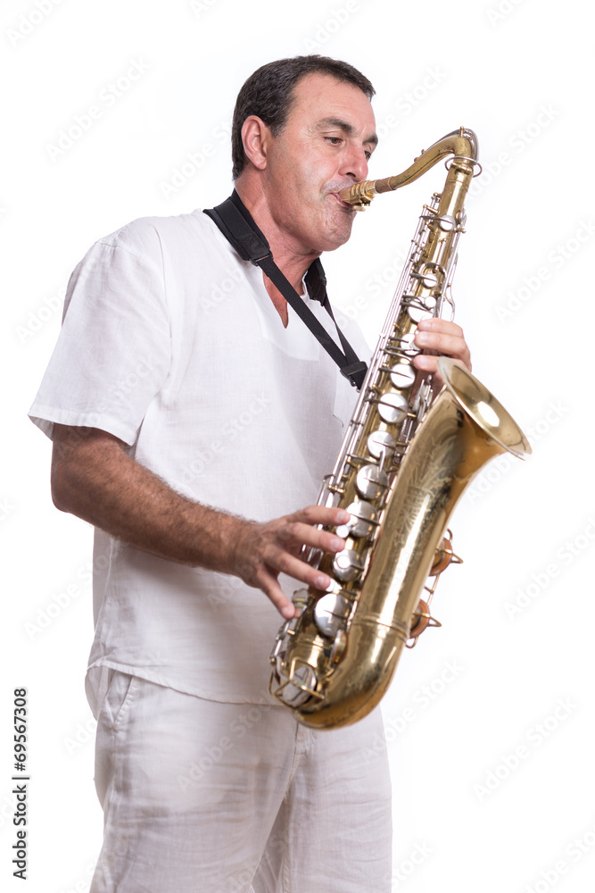 Fototapeta premium musician with saxophone