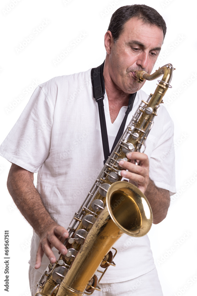 Fototapeta premium musician with saxophone