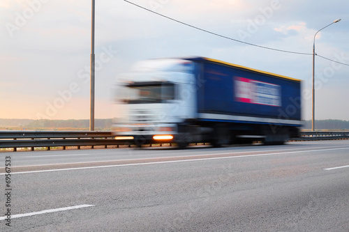 a truck in movement