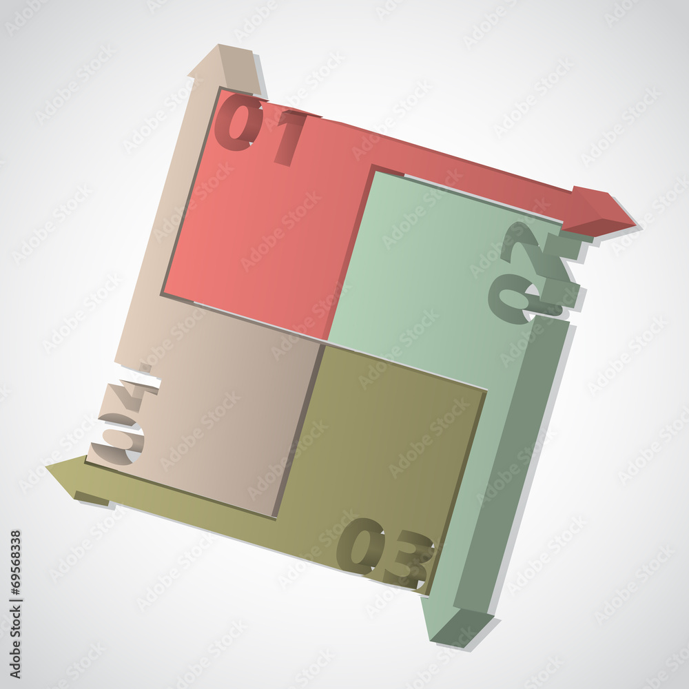 3d diagram with arrows and shadows 3d diagram with arrows and shadows