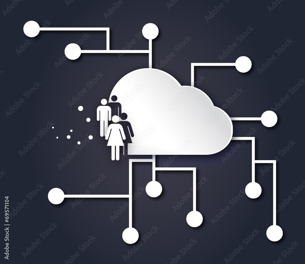 Cloud computing concept vector design