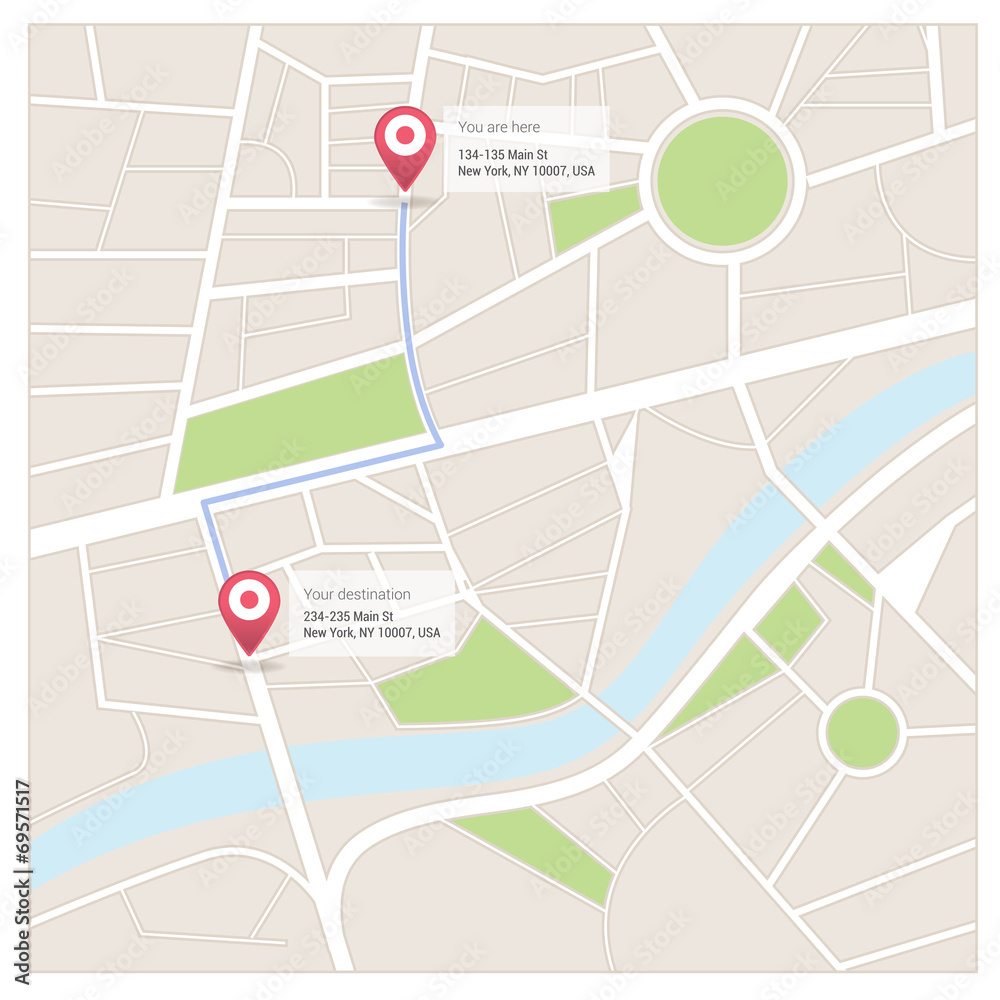 Fototapeta premium Street map and directions