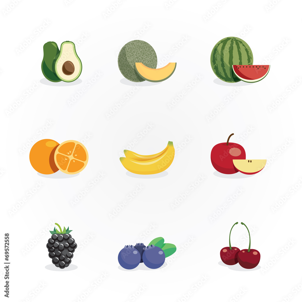 fruits icons design vector fruits icons design vector