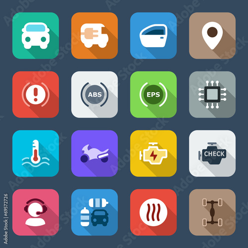 flat iconset automobile colorful set 3